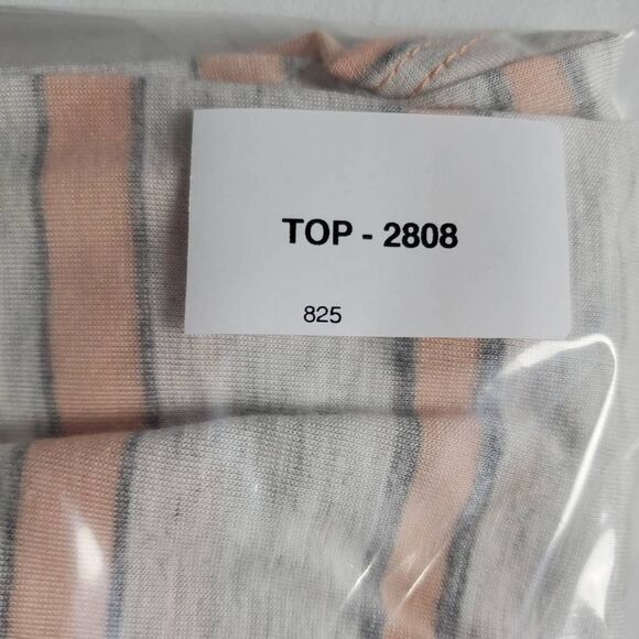 Charlotte Russe Women’s Sleeveless Striped Tank Top Gray Peach Size M NWT - Picture 6 of 6